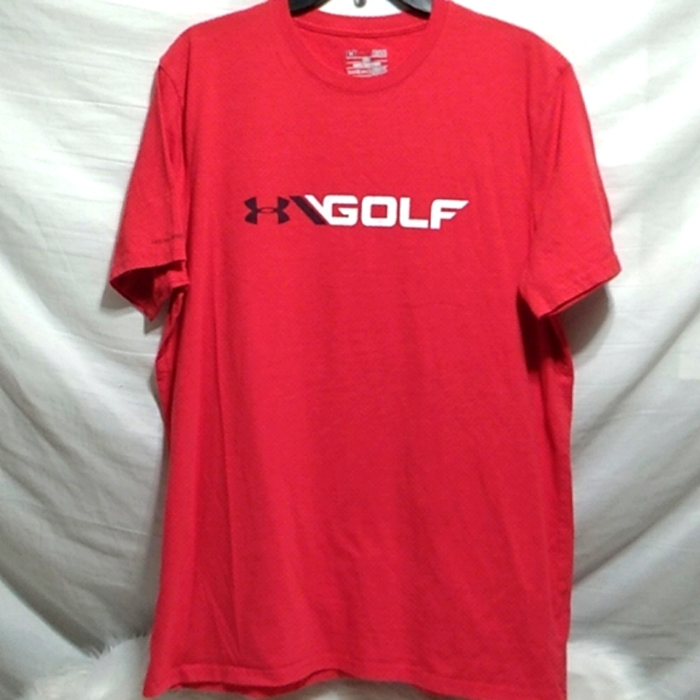 Under Armour Red Golf Logo Short Sleeve Tee